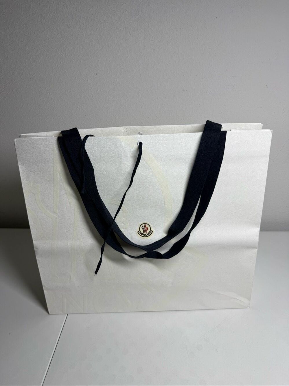 Moncler White Large Shopping Bag Luxury Designer Gift Bag 19″ × 16″